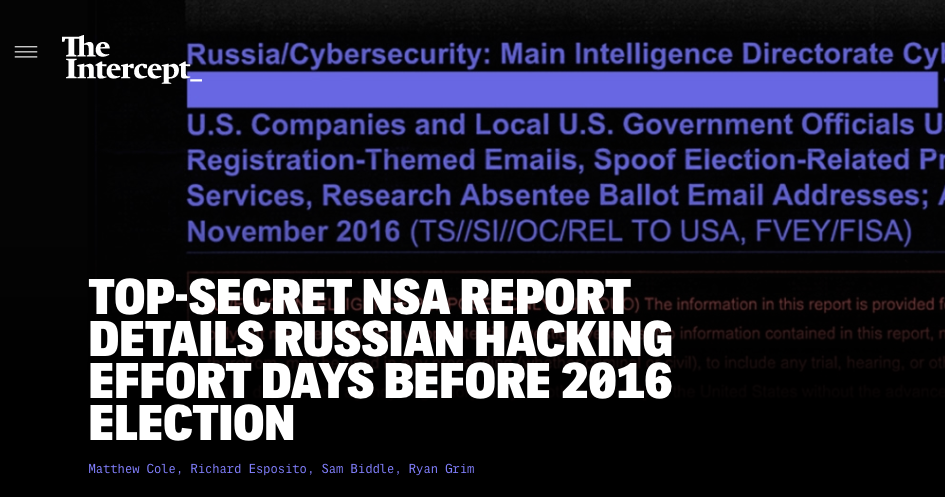 Eric Zuesse: The Intercept Trumpets Time-Wasting News